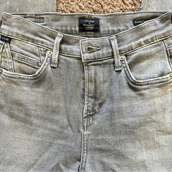 Citizens of Humanity Women's Rocket Crop High-Rise Skinny Jeans Salt Stone 24” - Picture 7 of 16